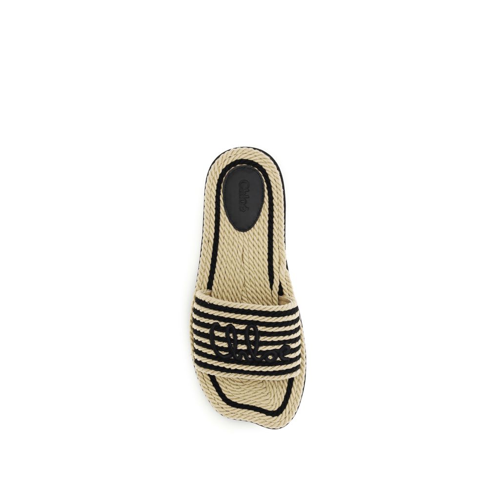 Multicolor Lamb Ovis Aries Aries Flat Sandals Chloé