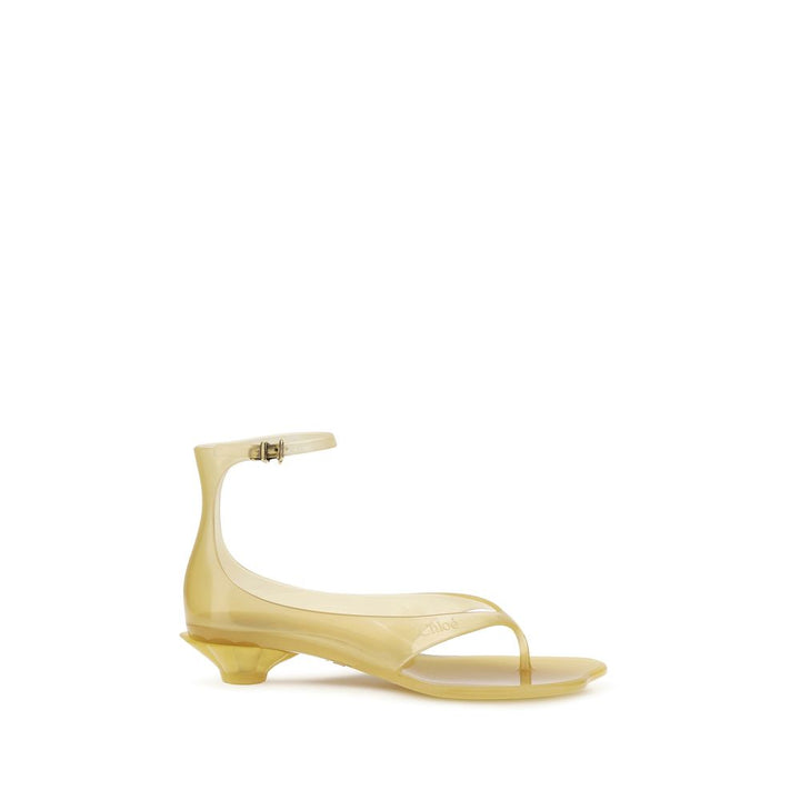 Beige Polyurethane Flat Sandals Chloé