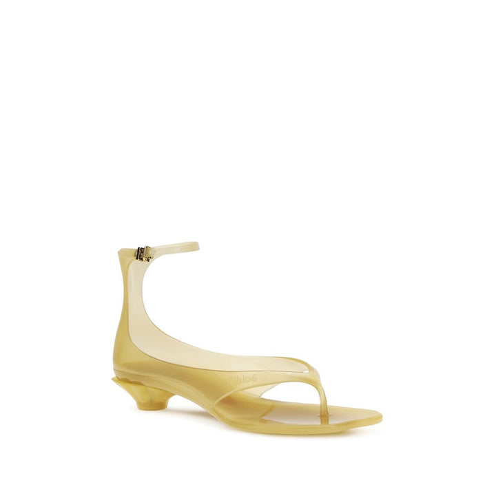 Beige Polyurethane Flat Sandals Chloé