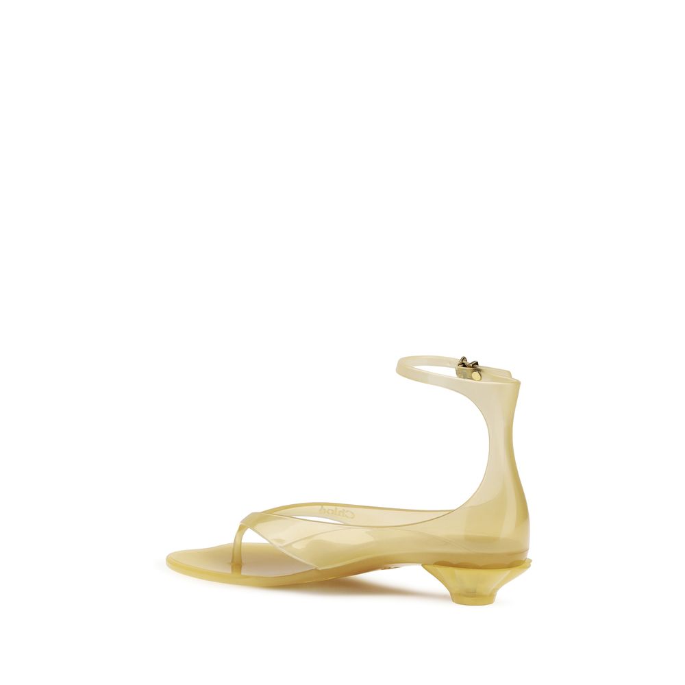 Beige Polyurethane Flat Sandals Chloé