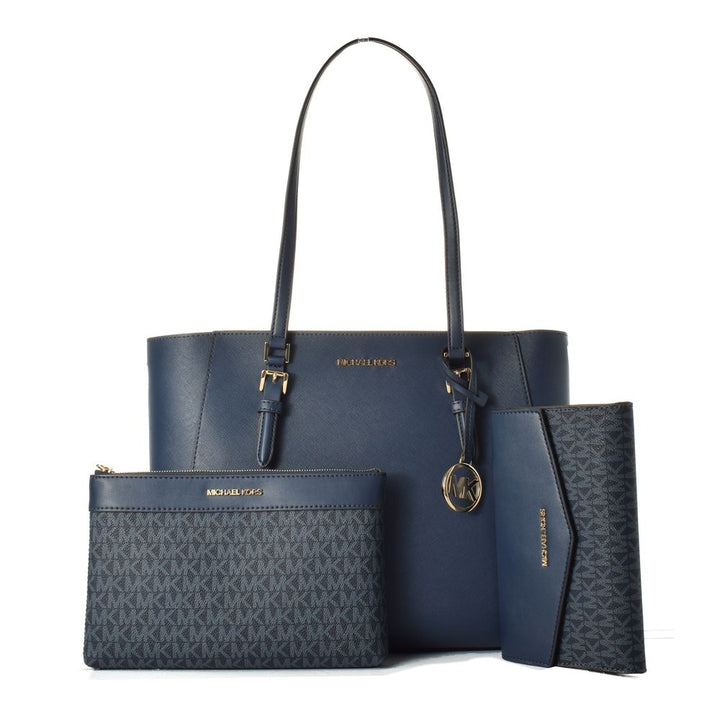 Blue Leather Tote Bag Michael Kors