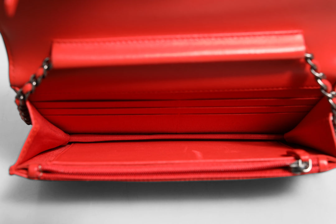 Chanel Boy Wallet on Chain Red Lambskin Chanel