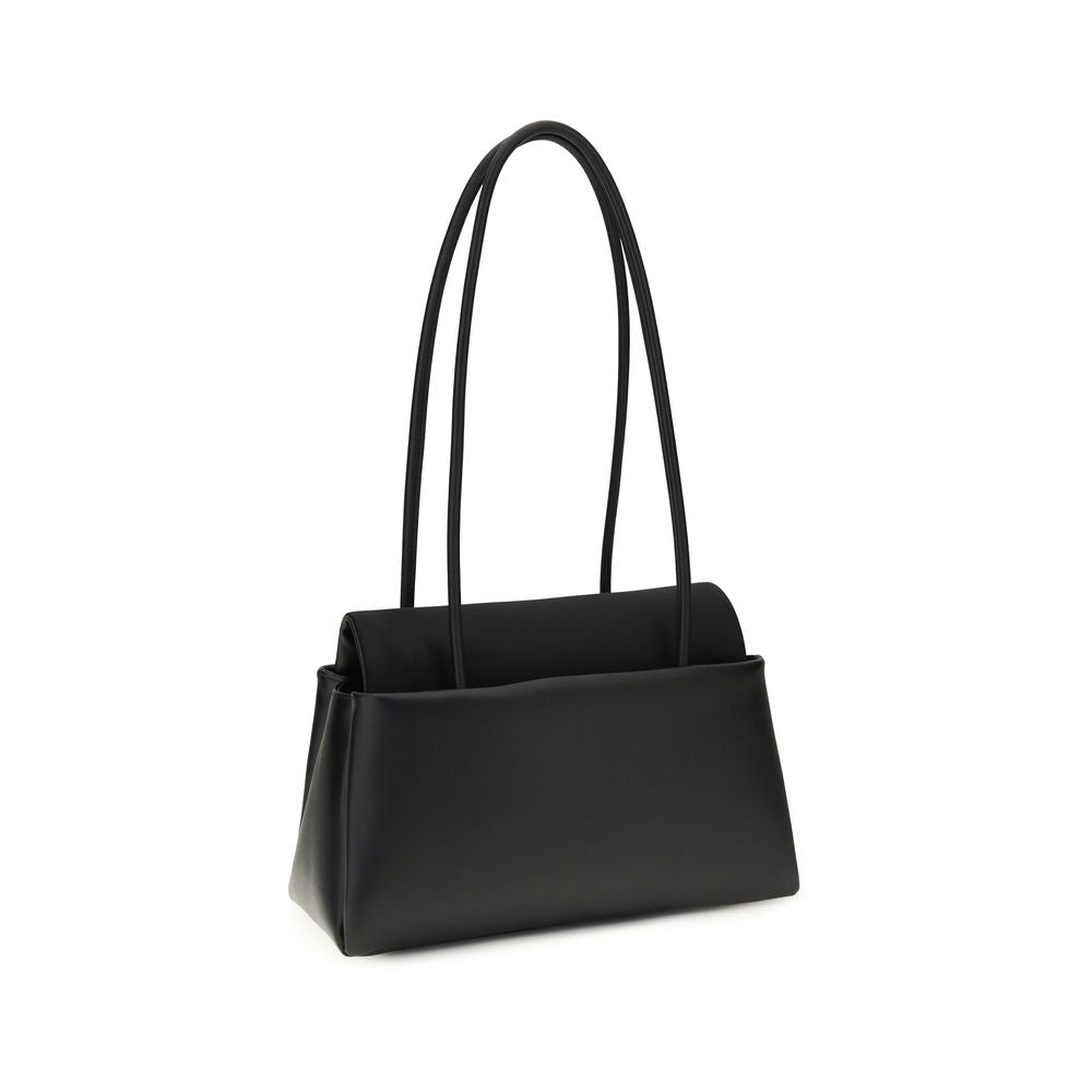 Black Calf Leather Bos Taurus Shoulder Bag Prada