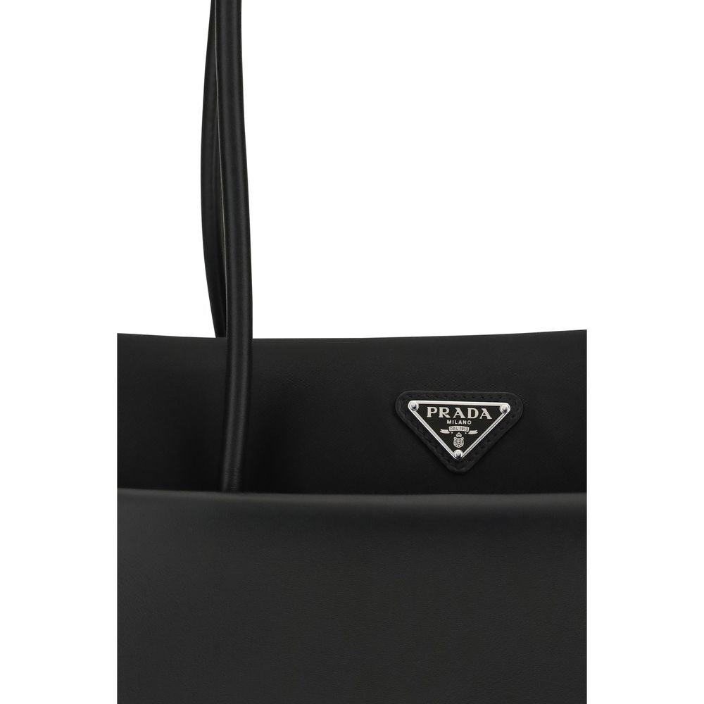 Black Calf Leather Bos Taurus Shoulder Bag Prada