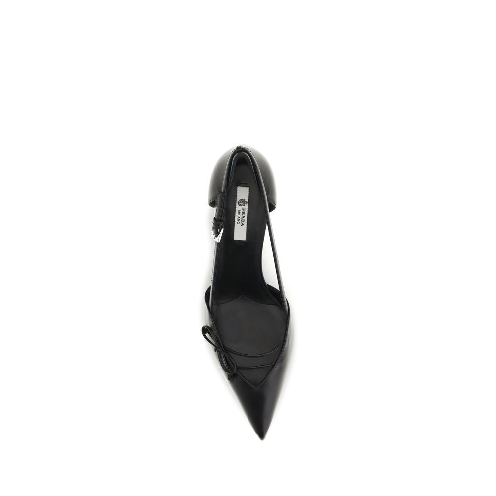 Black Goatskin High Heel Pumps Prada