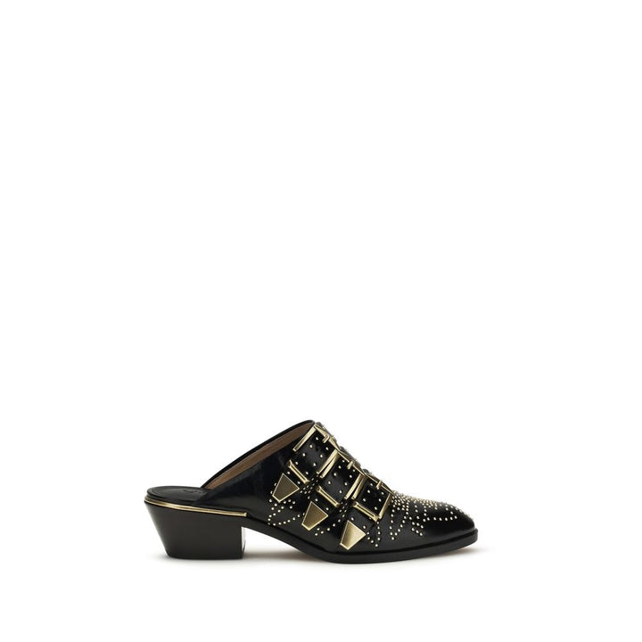 Black Calf Leather Bos Taurus Mules Chloé