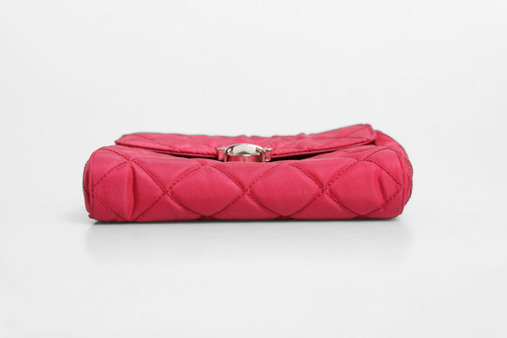 Prada Pink Quilted Tessuto Impuntu Nylon Flap Crossbody Bag Prada