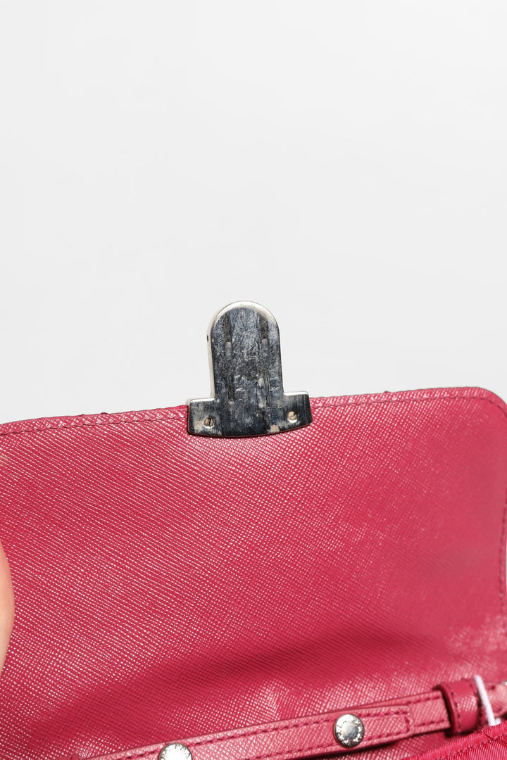 Prada Pink Quilted Tessuto Impuntu Nylon Flap Crossbody Bag Prada