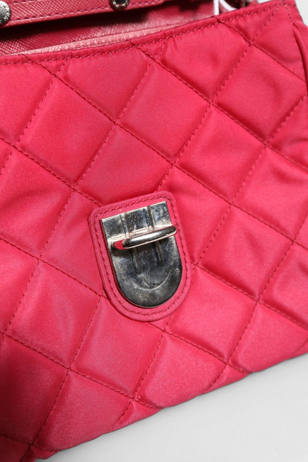 Prada Pink Quilted Tessuto Impuntu Nylon Flap Crossbody Bag Prada