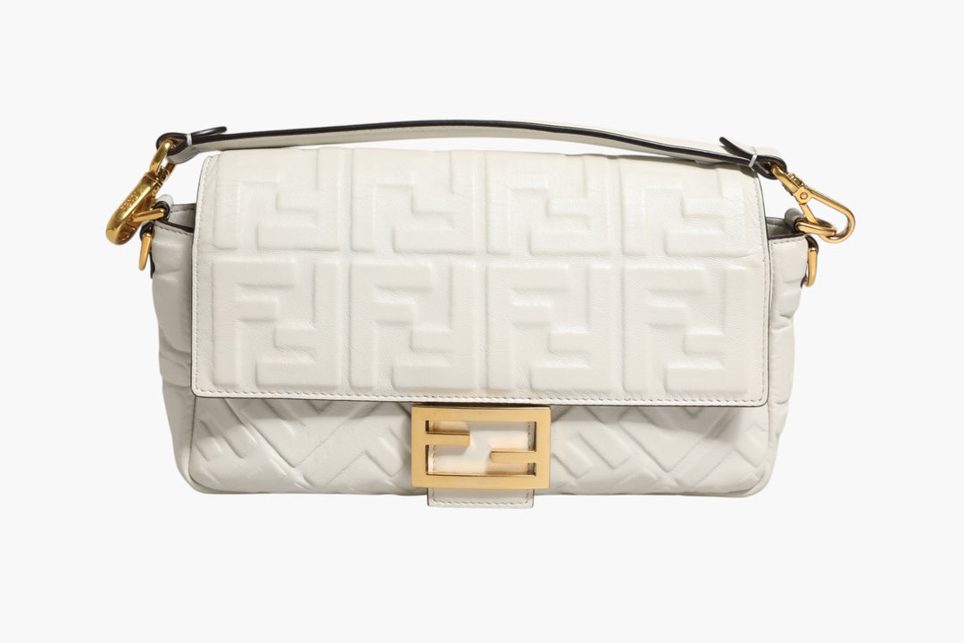 FF Embossed Baguette Nappa Leather Bag Fendi