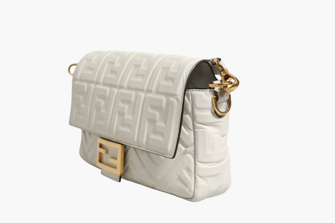 FF Embossed Baguette Nappa Leather Bag Fendi