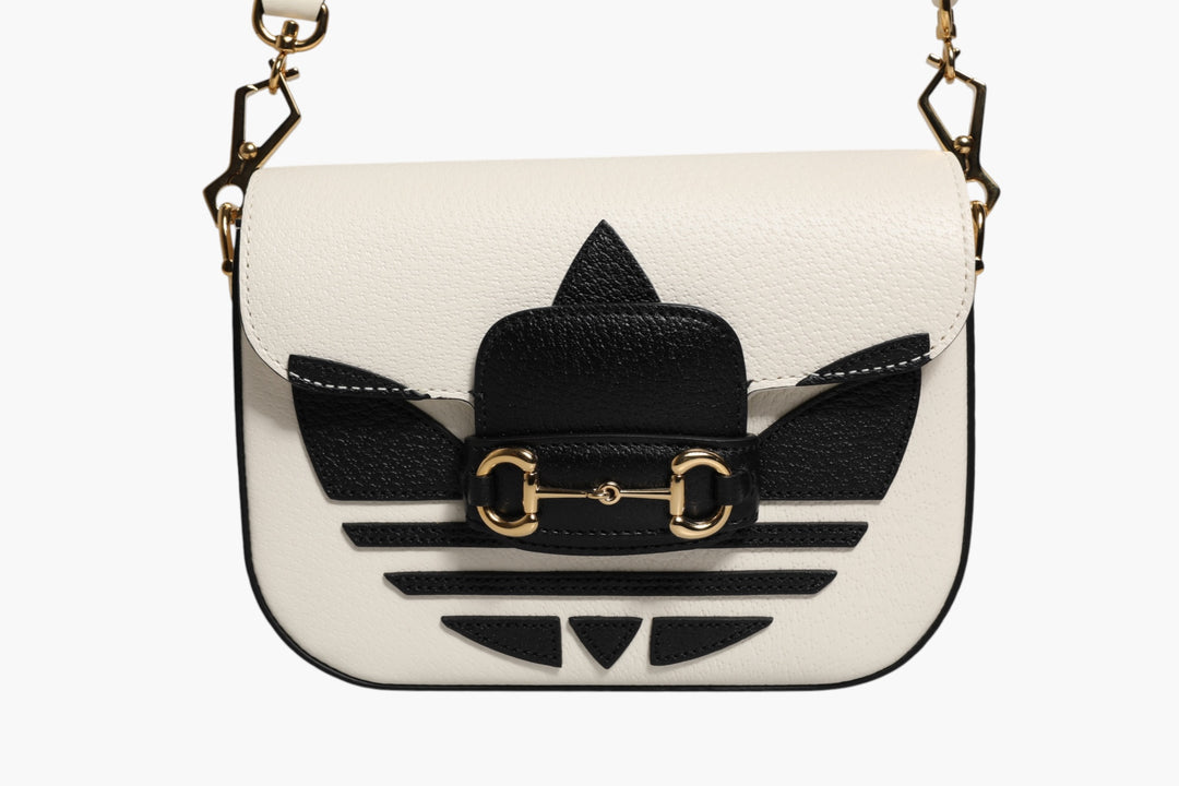 Gucci x Adidas Horsebit 1955 White Black Calfskin Leather Shoulder Bag Gucci
