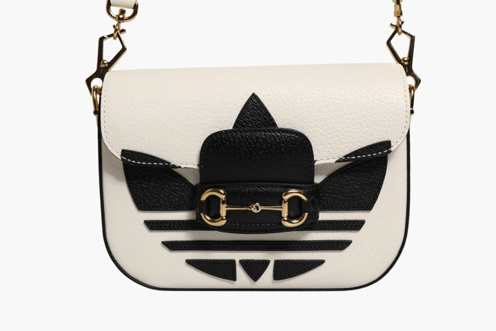 Gucci x Adidas Horsebit 1955 White Black Calfskin Leather Shoulder Bag Gucci