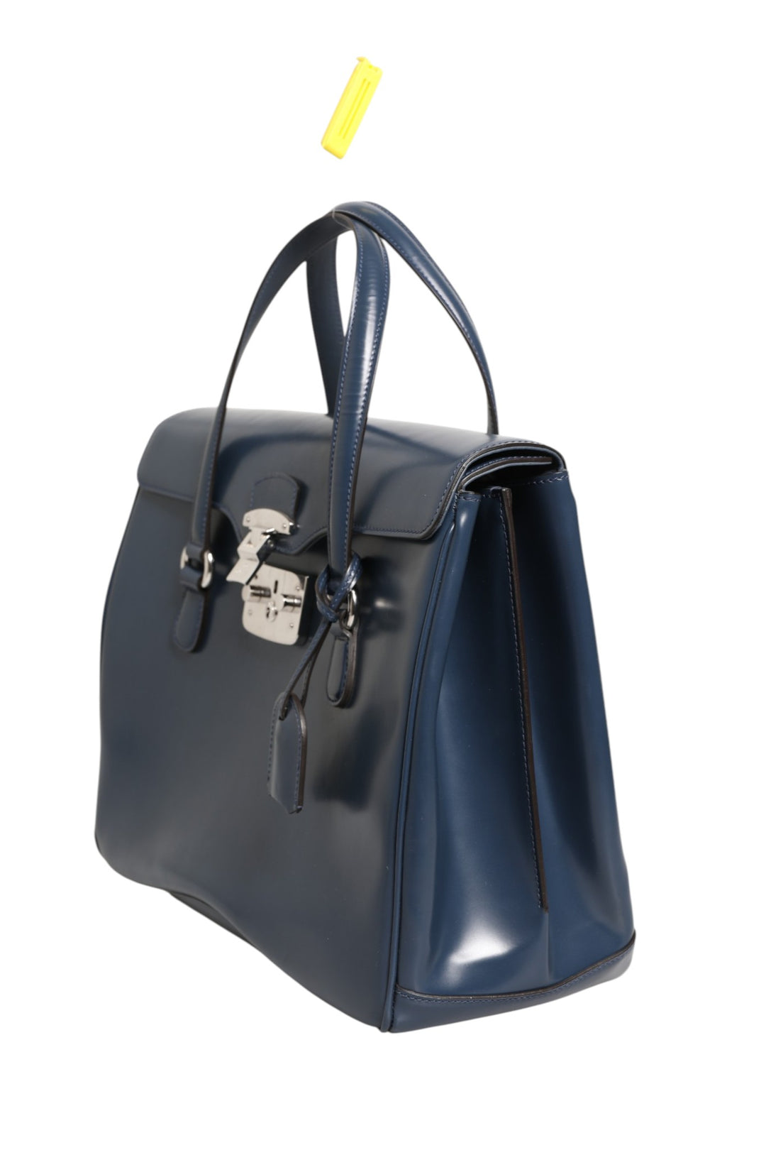 Blue Smooth Leather Lady Lock Shouler Bag Gucci