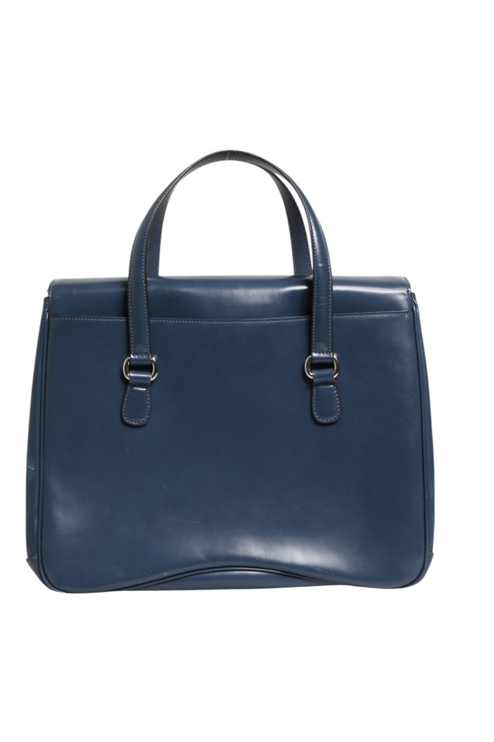 Blue Smooth Leather Lady Lock Shouler Bag Gucci