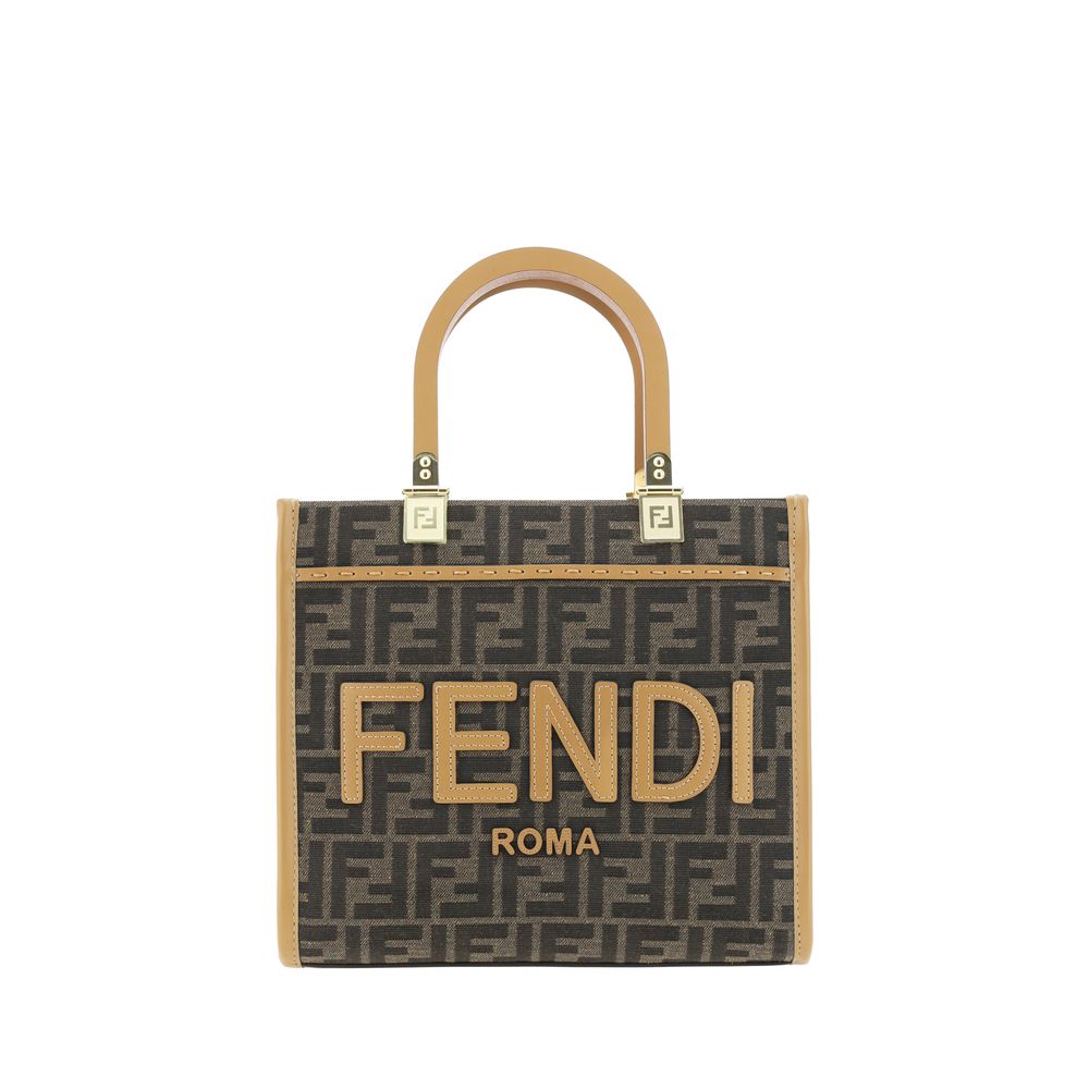 Brown Fabric Shoulder Bag Fendi