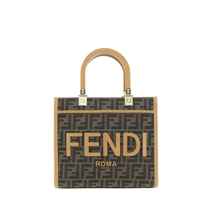 Brown Fabric Shoulder Bag Fendi