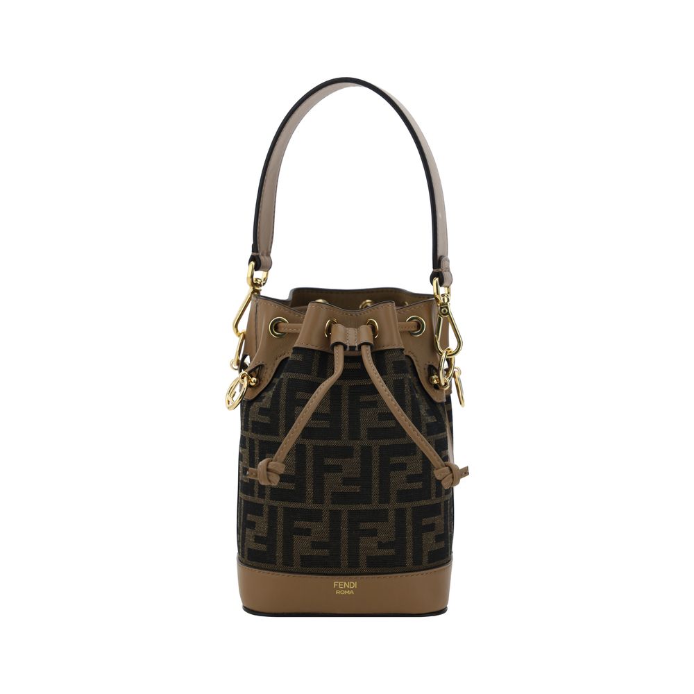 Brown Polyester Backet Bag Fendi