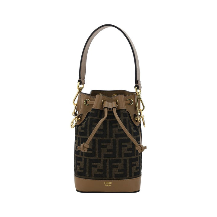 Brown Polyester Backet Bag Fendi