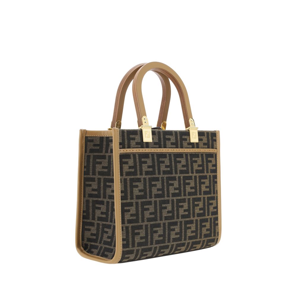 Brown Fabric Shoulder Bag Fendi