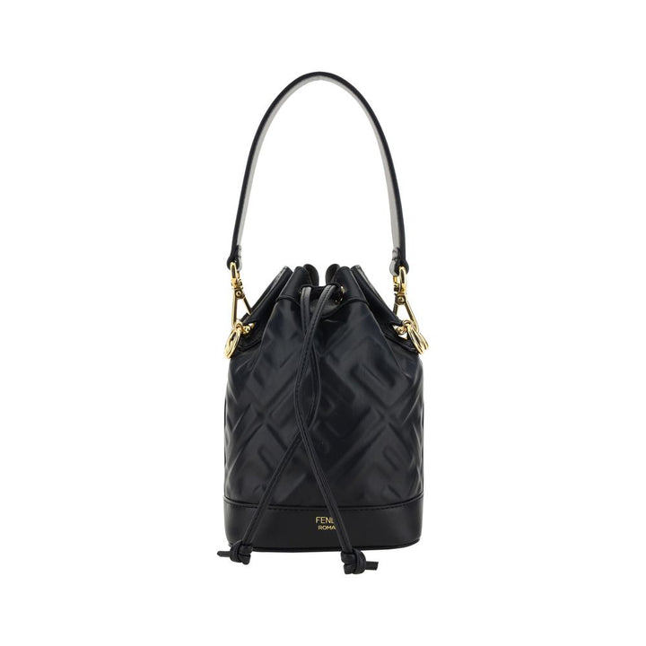 Black Calf Leather Bos Taurus Backet Bag Fendi