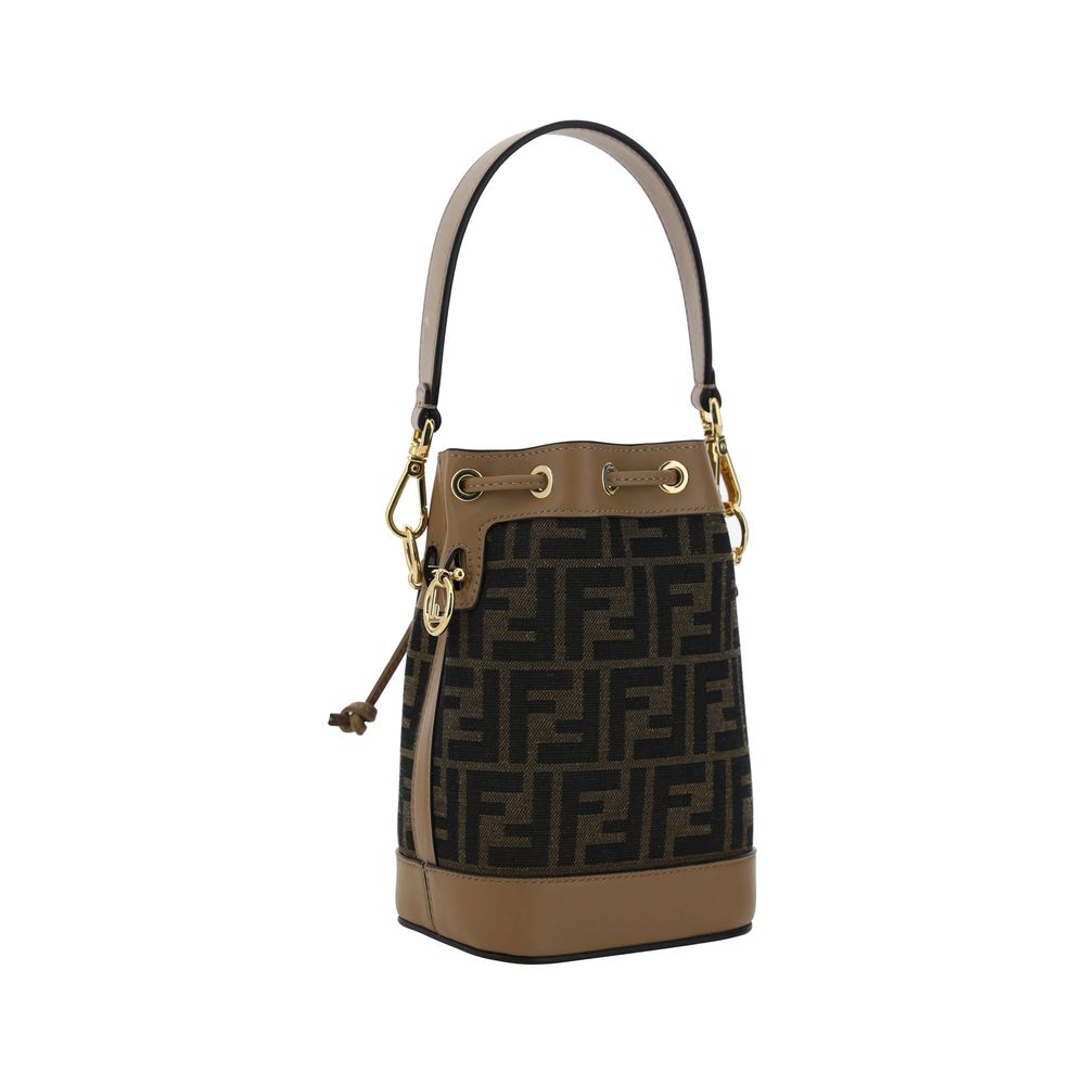 Brown Polyester Backet Bag Fendi