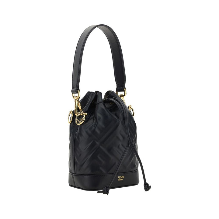 Black Calf Leather Bos Taurus Backet Bag Fendi