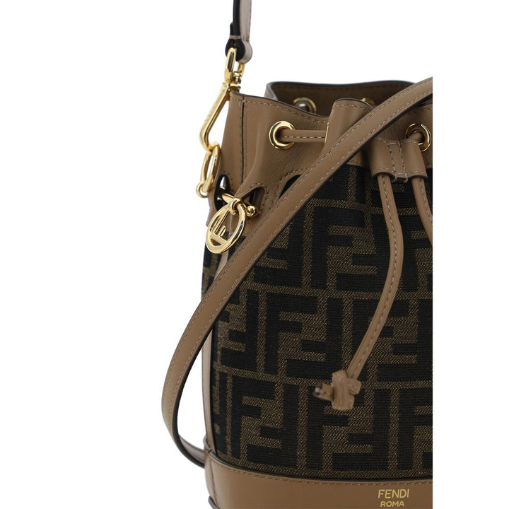 Brown Polyester Backet Bag Fendi