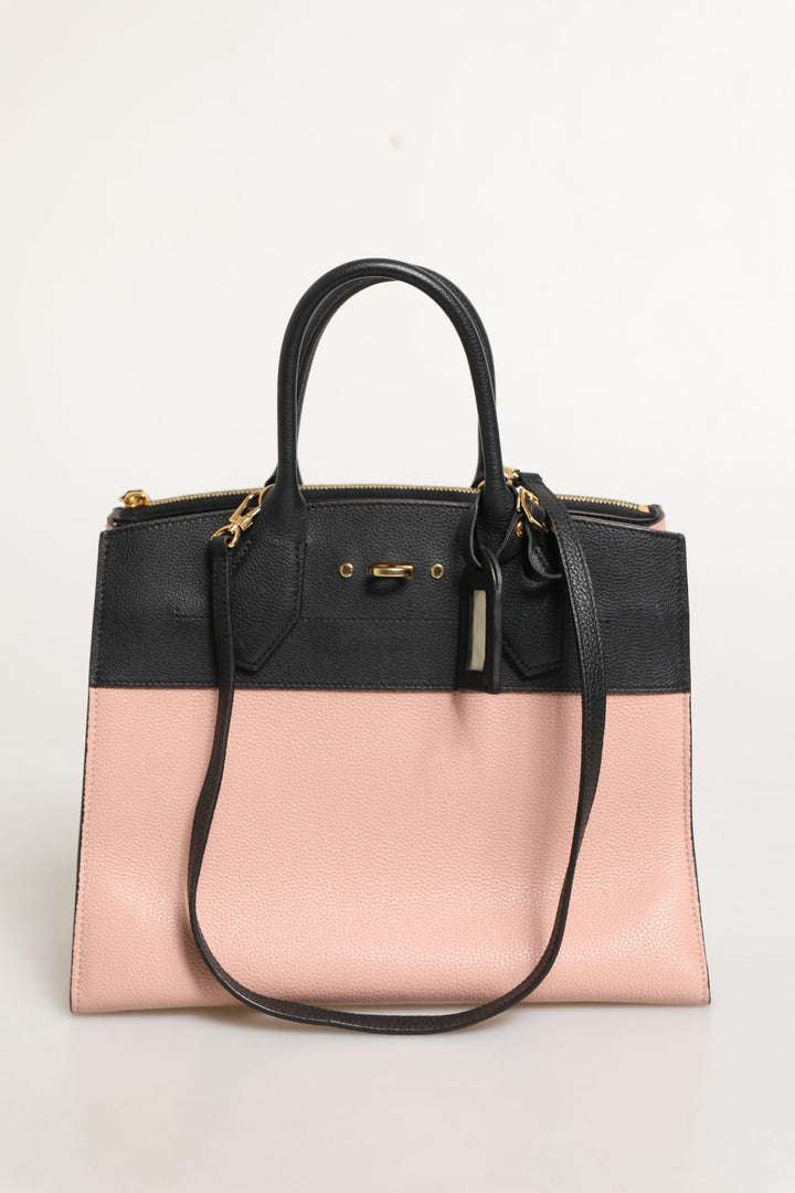 Pink and Black Leather City Steamer Leather Handbag Louis Vuitton