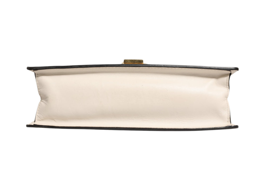 White Calfskin Leather Sylvie Crossbody Bag Gucci