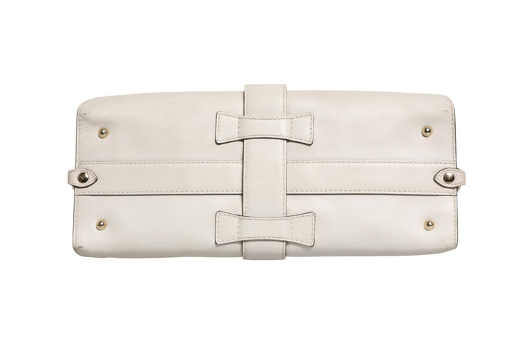 White Leather Stirrup Top Handle Bag Gucci