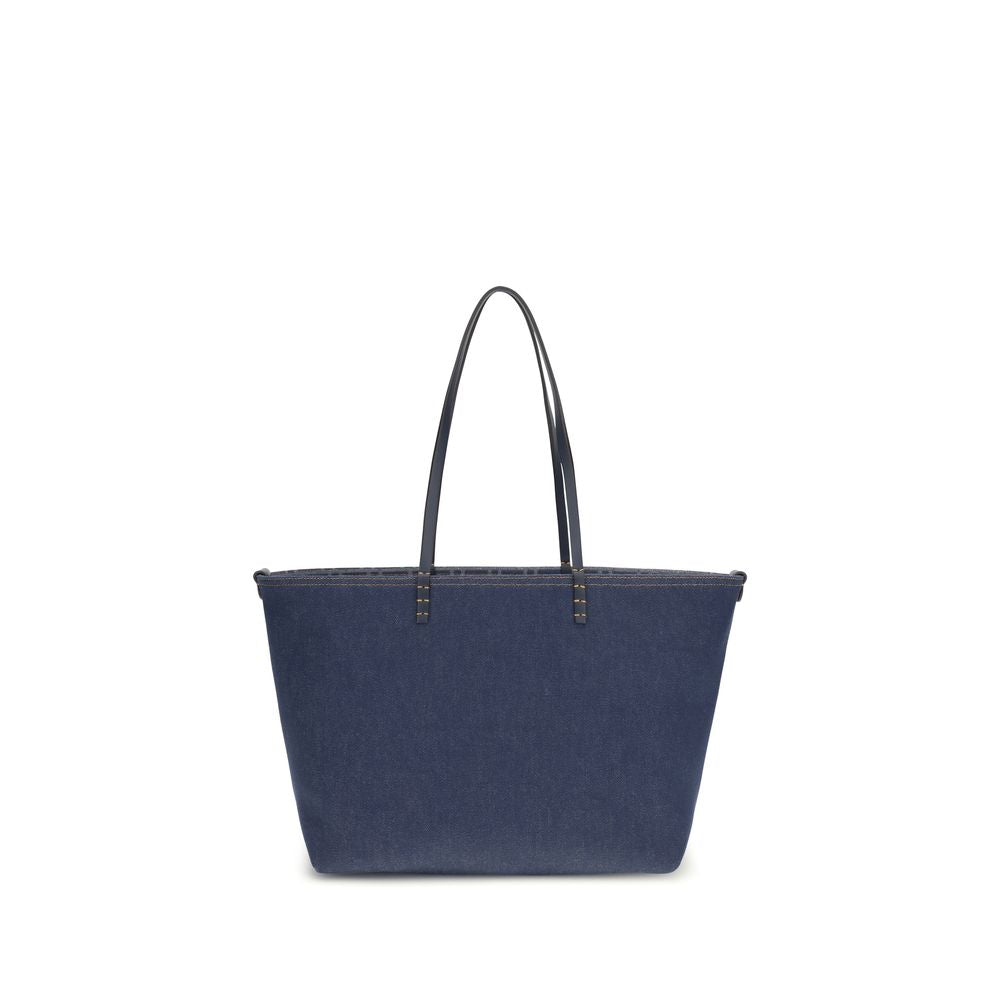 Blue Cotton Shoulder Bag Fendi