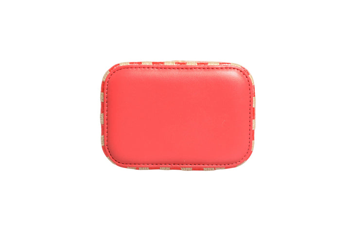 Raffia Jute Striped Mini Vanity Case Chanel