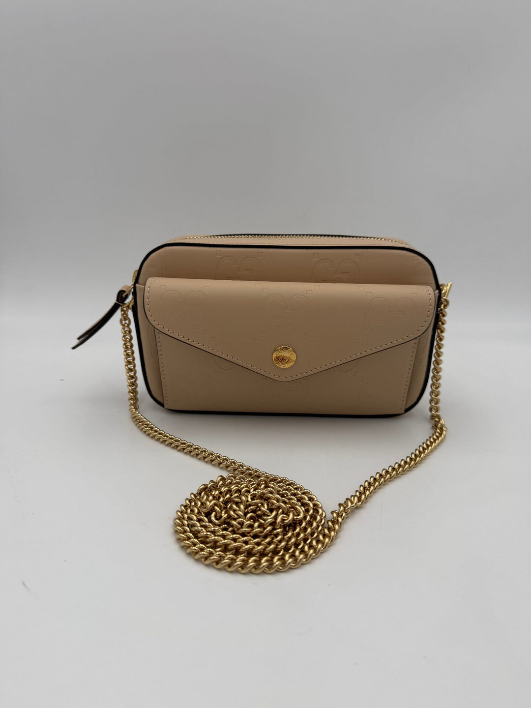 GUCCI GG Jumbo Beige with Front Pocket Shoulder Bag Gucci