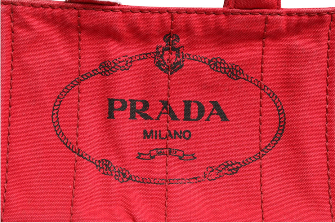 Canapa Mini Canvas Tote Prada