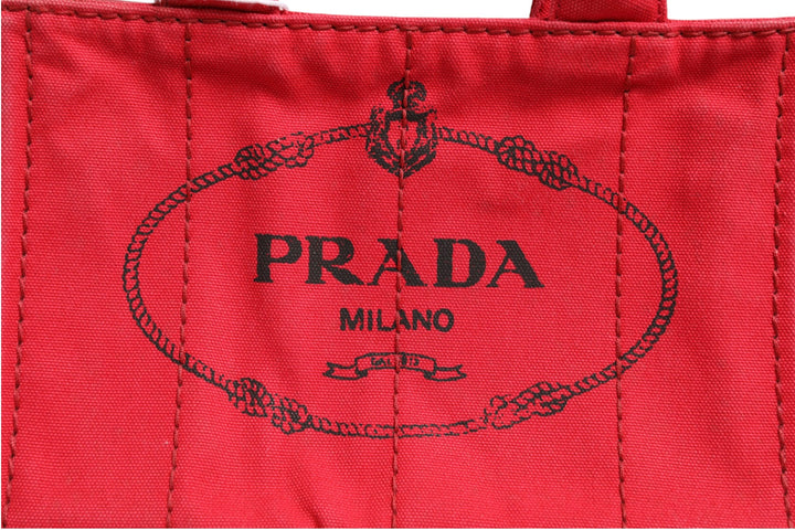 Canapa Mini Canvas Tote Prada