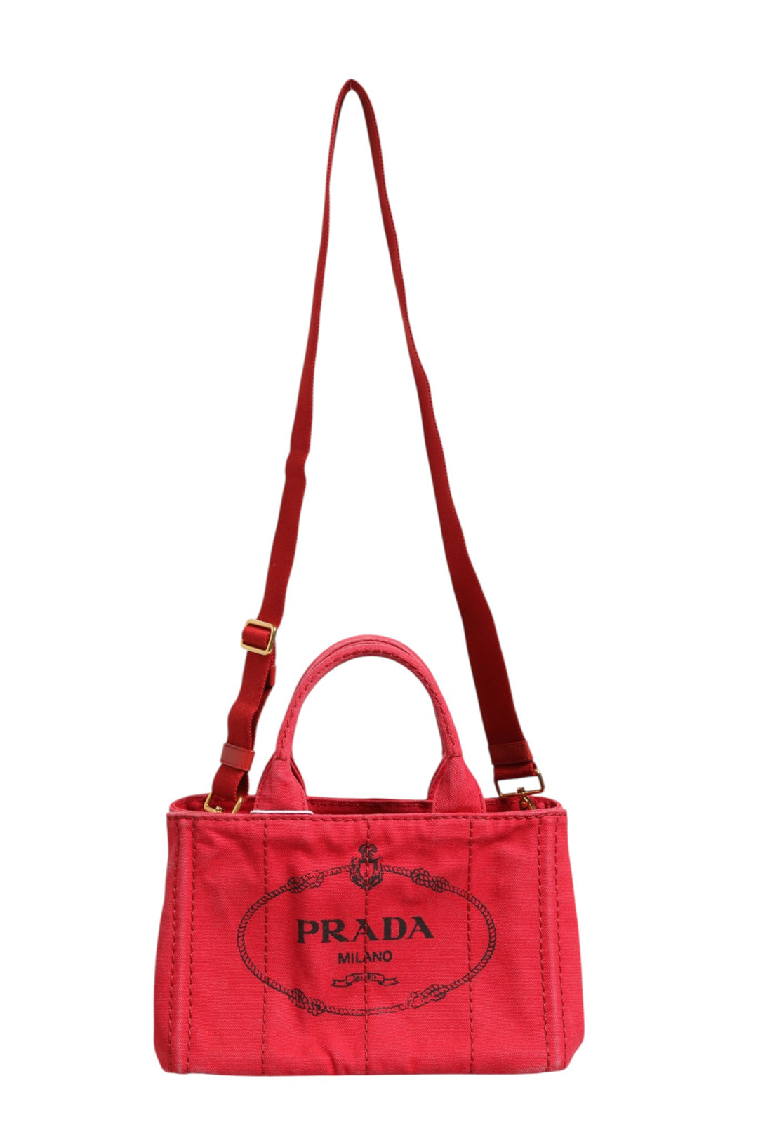 Canapa Mini Canvas Tote Prada