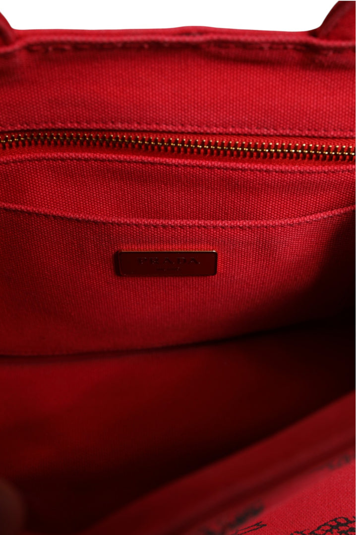 Canapa Mini Canvas Tote Prada