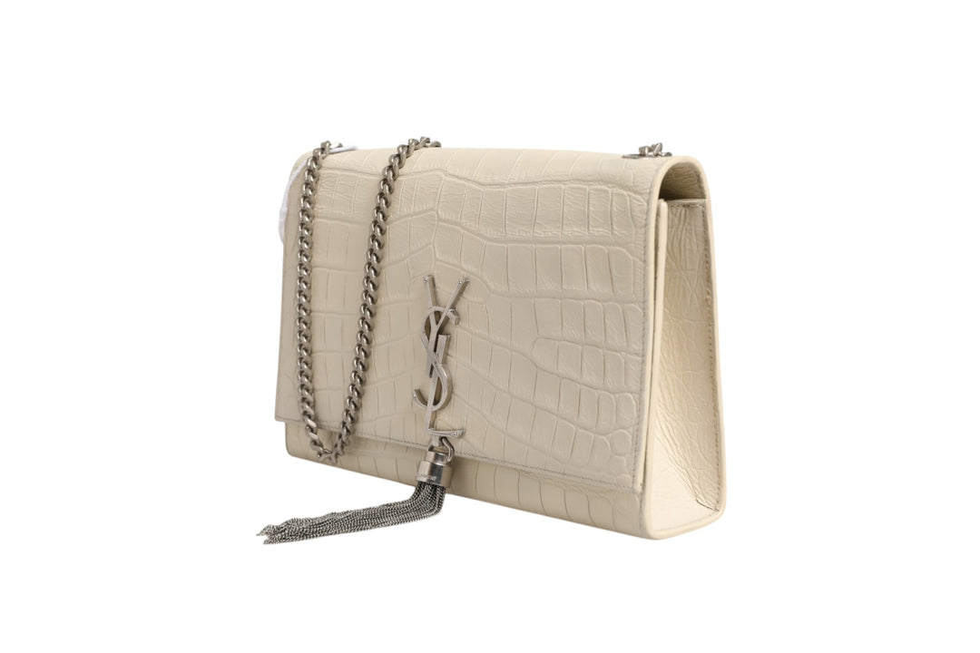Kate Tassel Small Croc-Embossed Leather Saint Laurent