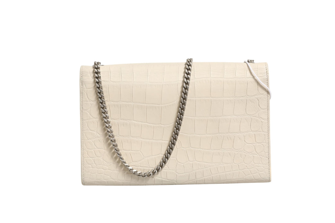 Kate Tassel Small Croc-Embossed Leather Saint Laurent