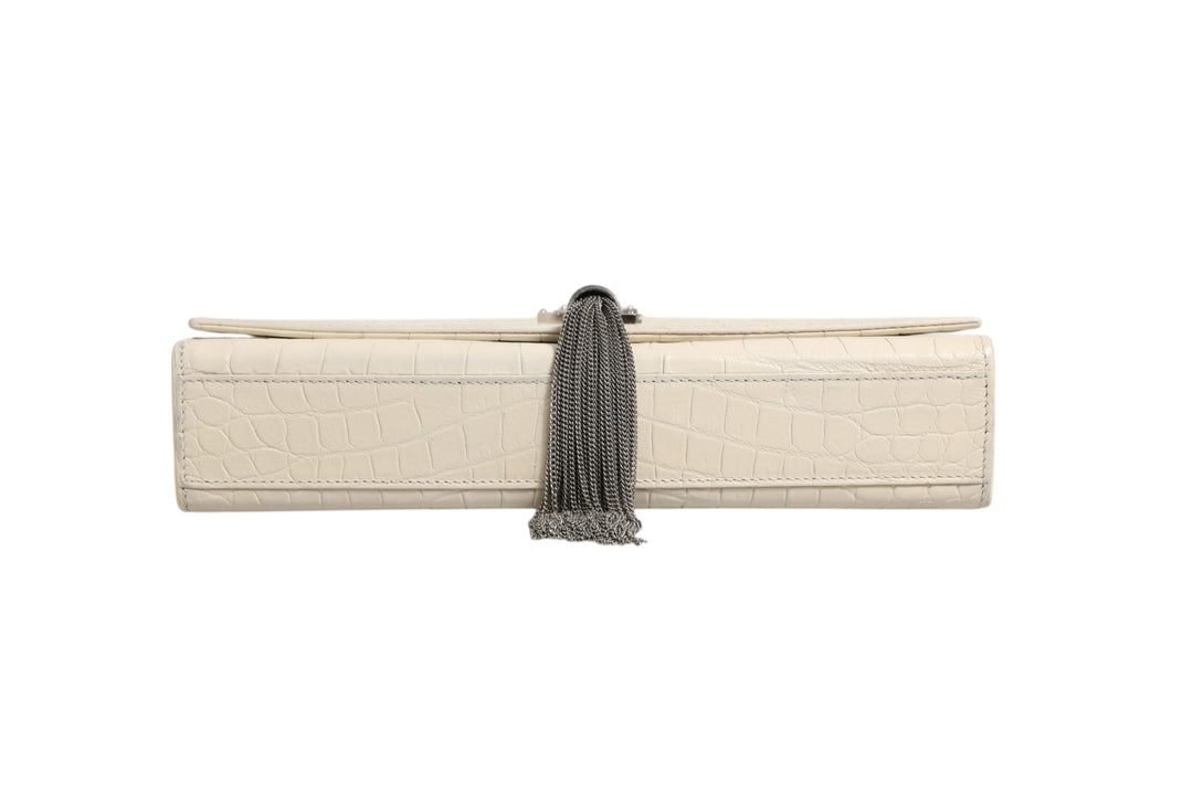 Kate Tassel Small Croc-Embossed Leather Saint Laurent