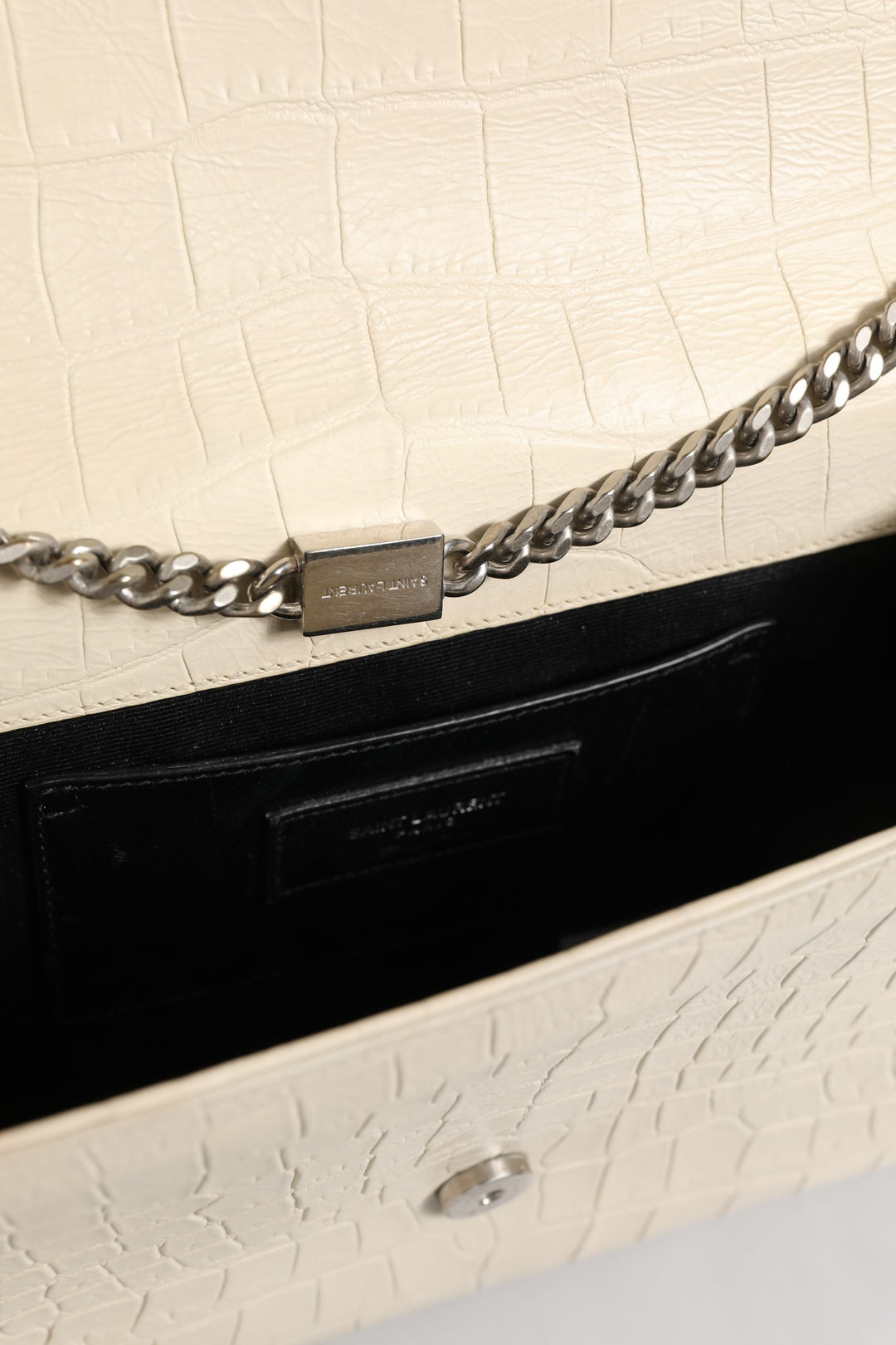 Kate Tassel Small Croc-Embossed Leather Saint Laurent