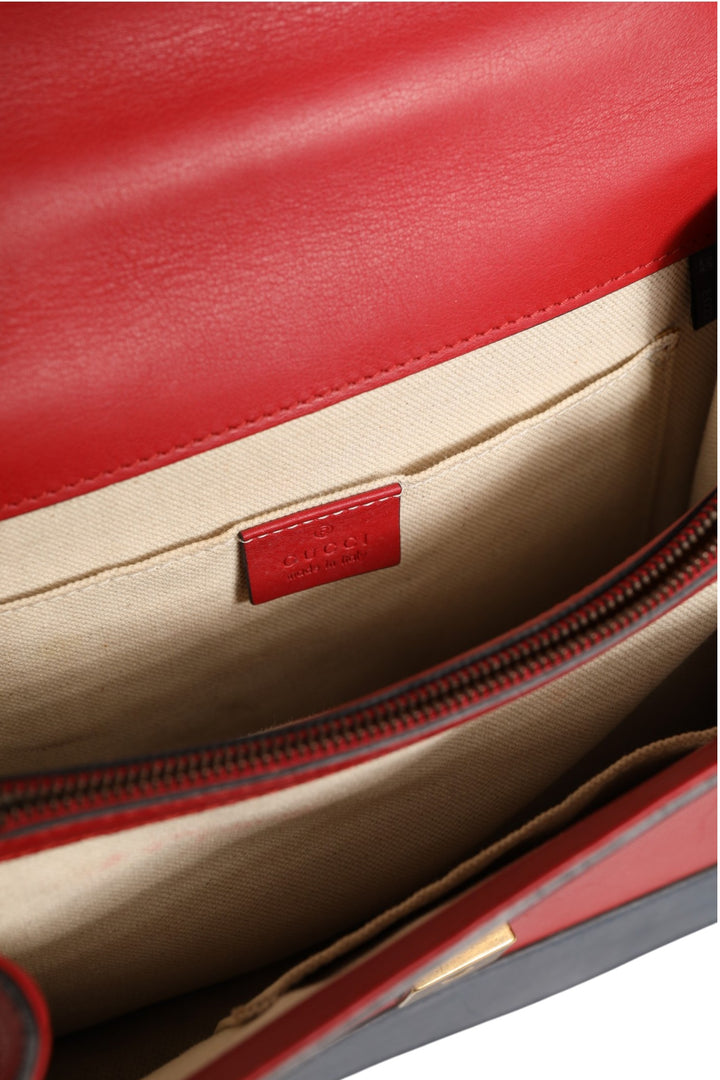 Dionysus Bamboo Medium Top Handle Bag White Blue Red Gucci