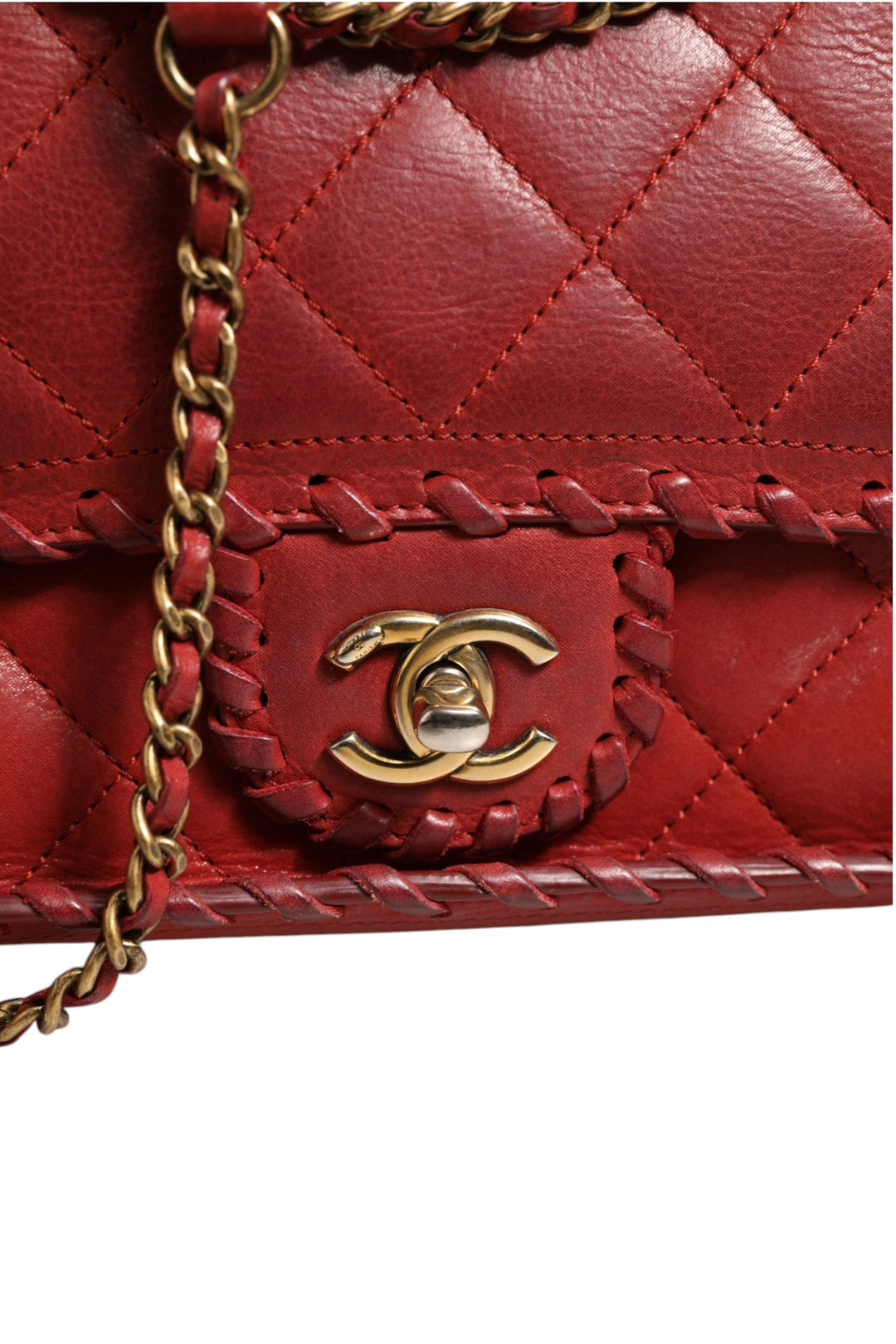 Mini Flap Bag Lambskin Braided Calfskin Gold Tone Metal Chanel