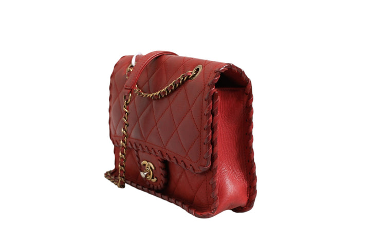 Mini Flap Bag Lambskin Braided Calfskin Gold Tone Metal Chanel