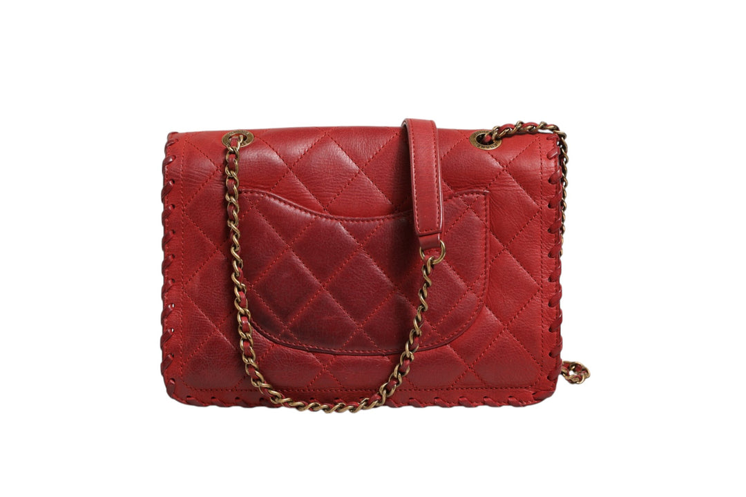 Mini Flap Bag Lambskin Braided Calfskin Gold Tone Metal Chanel