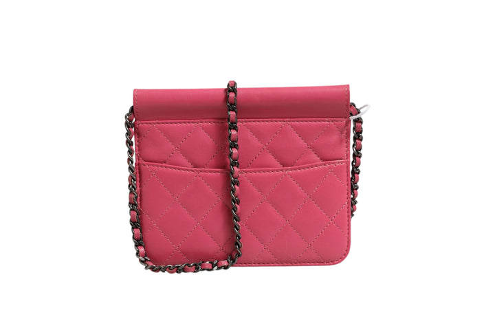 Pink Quilted Lambskin Leather Classic Square Mini Flap Bag Chanel