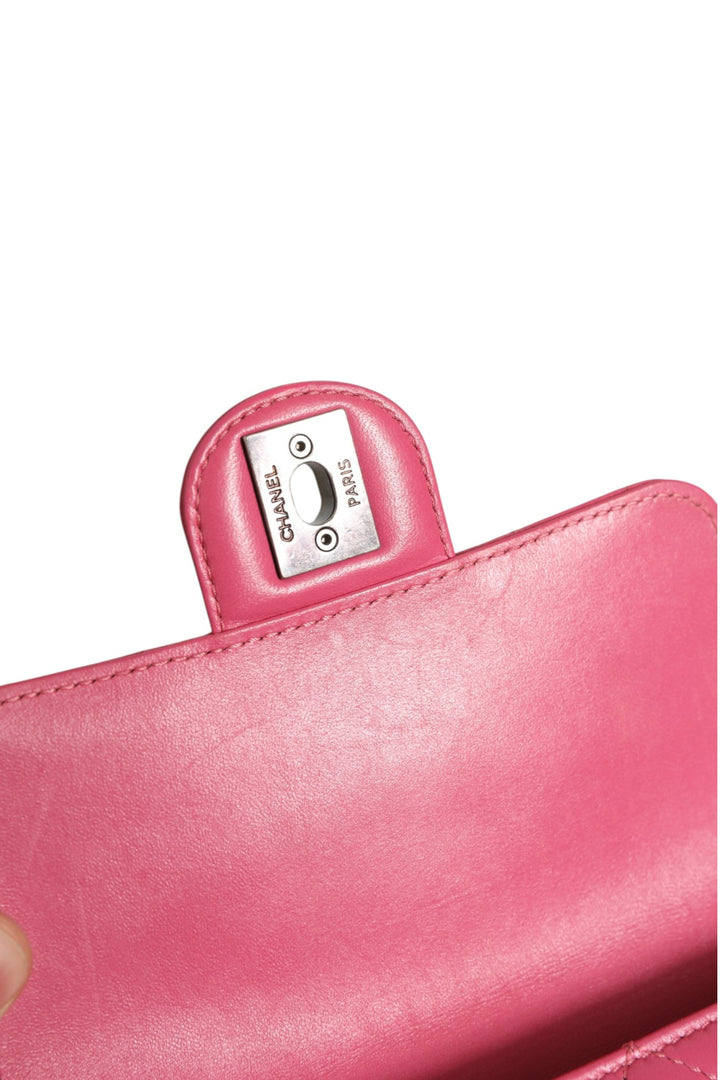 Pink Quilted Lambskin Leather Classic Square Mini Flap Bag Chanel