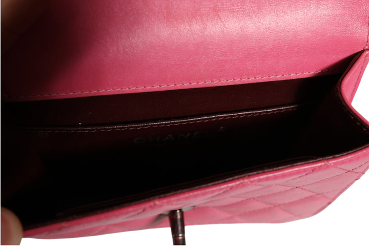 Pink Quilted Lambskin Leather Classic Square Mini Flap Bag Chanel