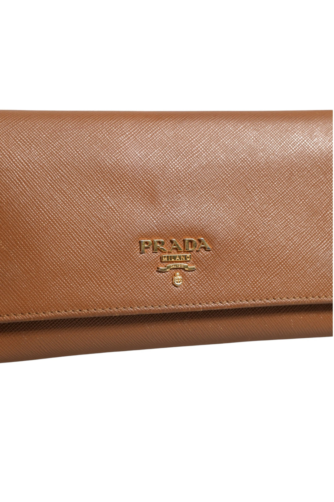 Brown and Gold Wallet Strap Prada